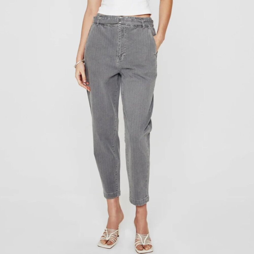 AG Renn Paperbag Trouser, Sulfur Smooth Slate, Size 27